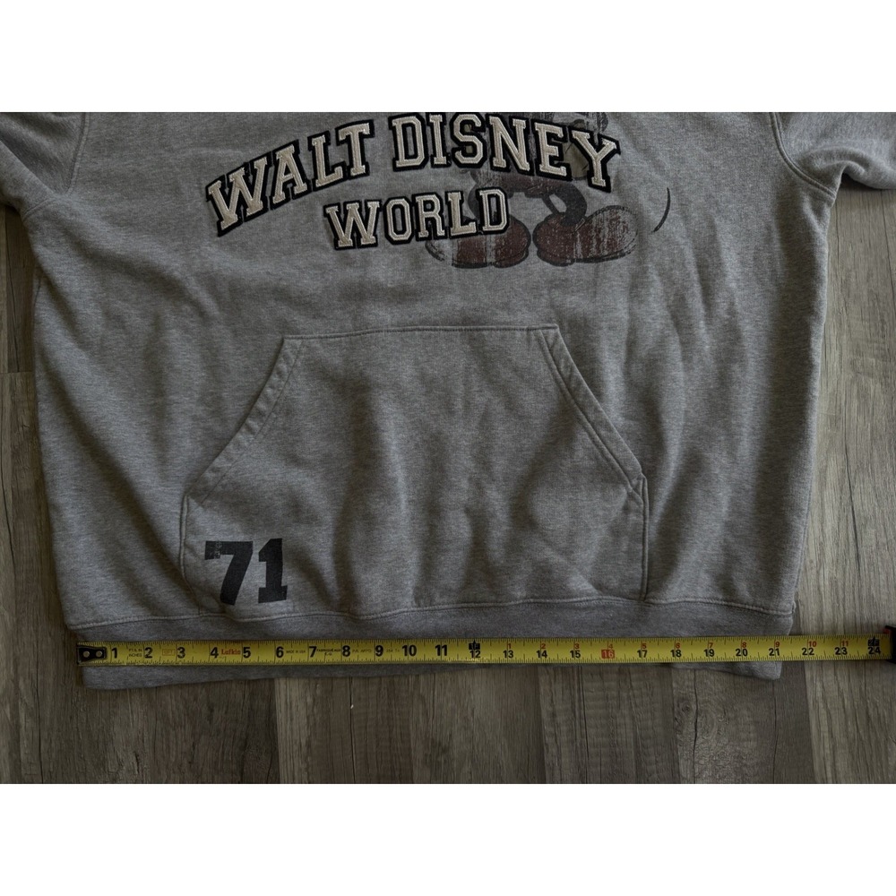 Walt Disney World Men's Large Gray Mickey Mouse Long Sleeve Pullover Hoodie - Picture 7 of 14